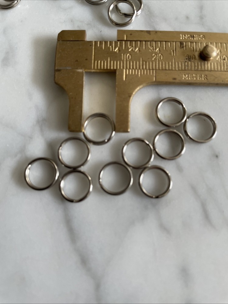 100 VTG Silver Tone 10mm Split Rings