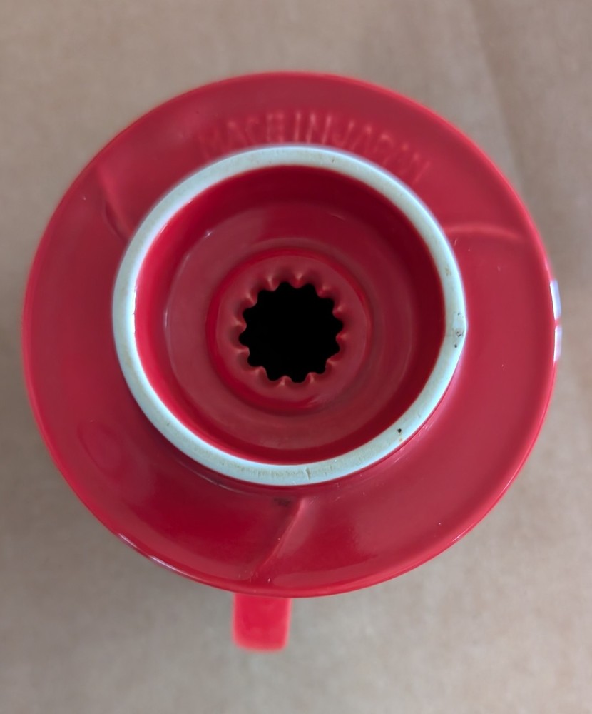 Pour Over Single Cup Coffee Dripper Red Ceramic. MF