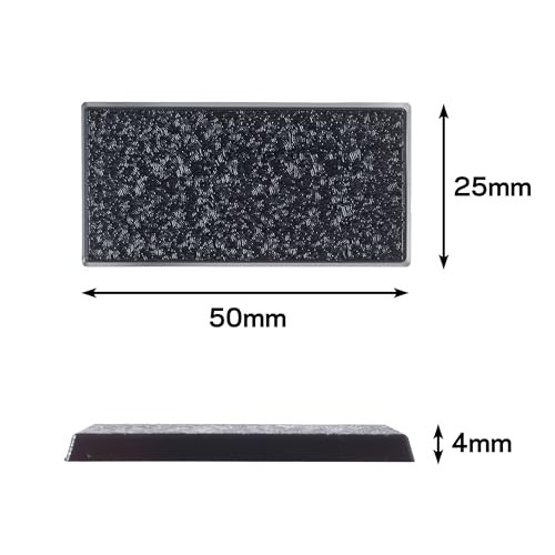 25x50mm Textured Plastic Rectangular Bases Wargames Table Top Games 60 Count