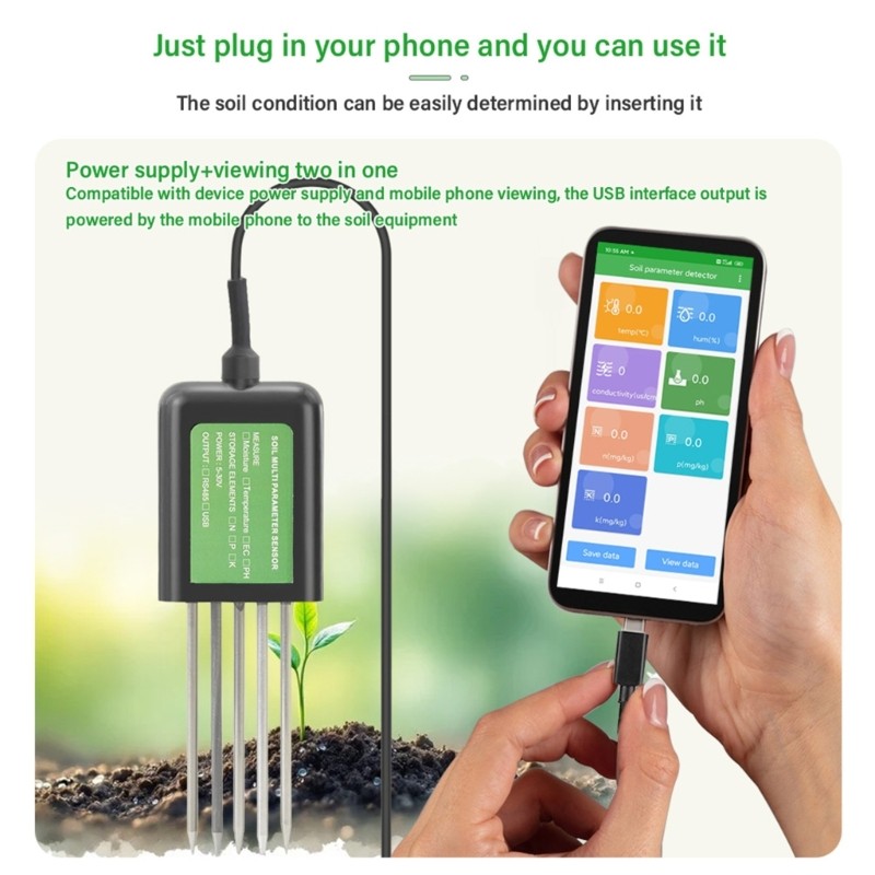 8 in 1 Multifunction Soil Acidity Meter with Nutrient Device Comfortable Handle