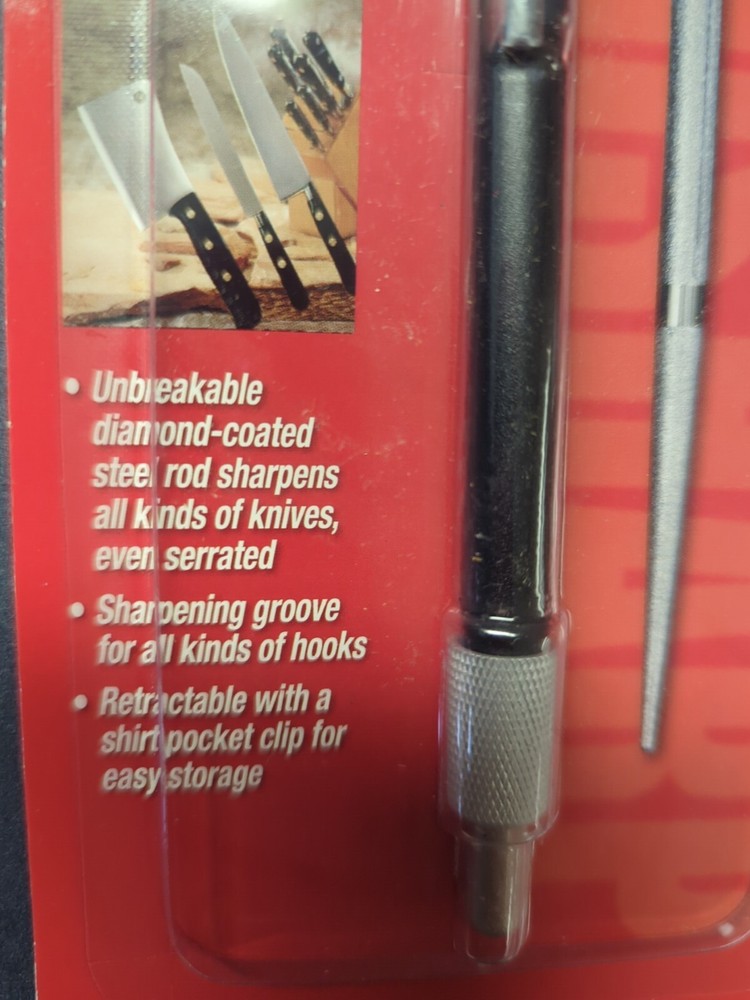 AccuSharp Retractable Diamond Rod - Knife Hook Tool Sharpener