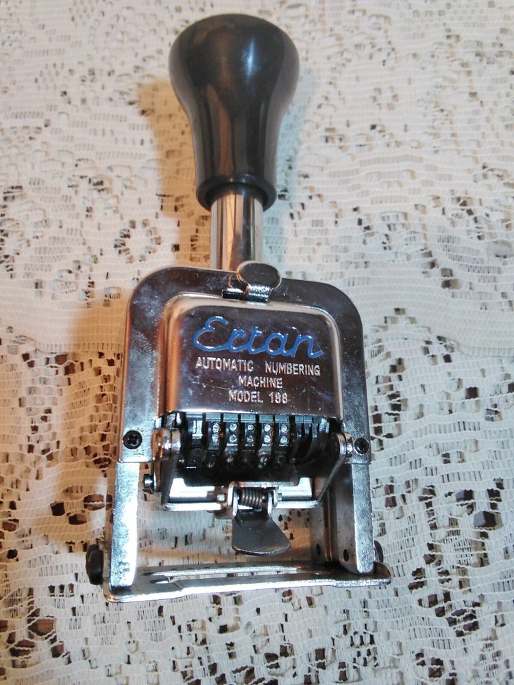Vintage Ertan Model 188 Automatic Numbering Machine Stamp