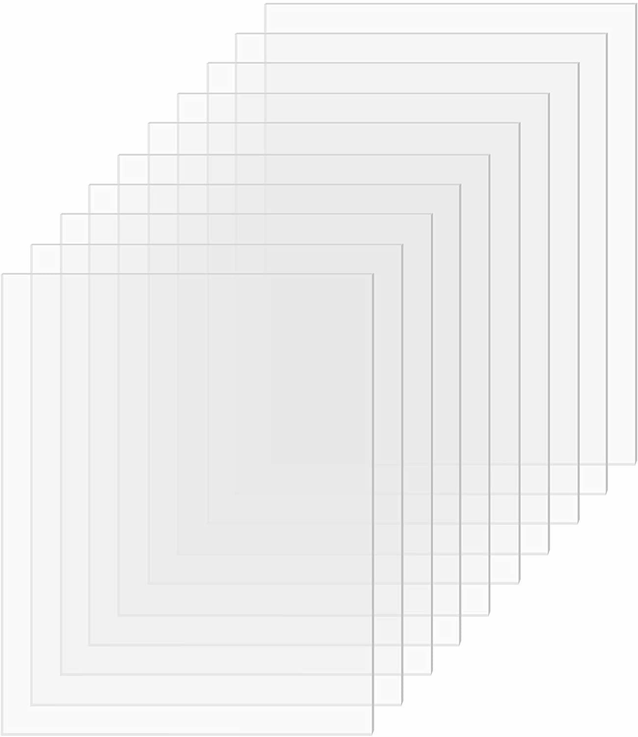 [10-Pack] SimbaLux® Acrylic Sheet Clear 8”x10” 0.04” Thick (1mm) Plexiglass