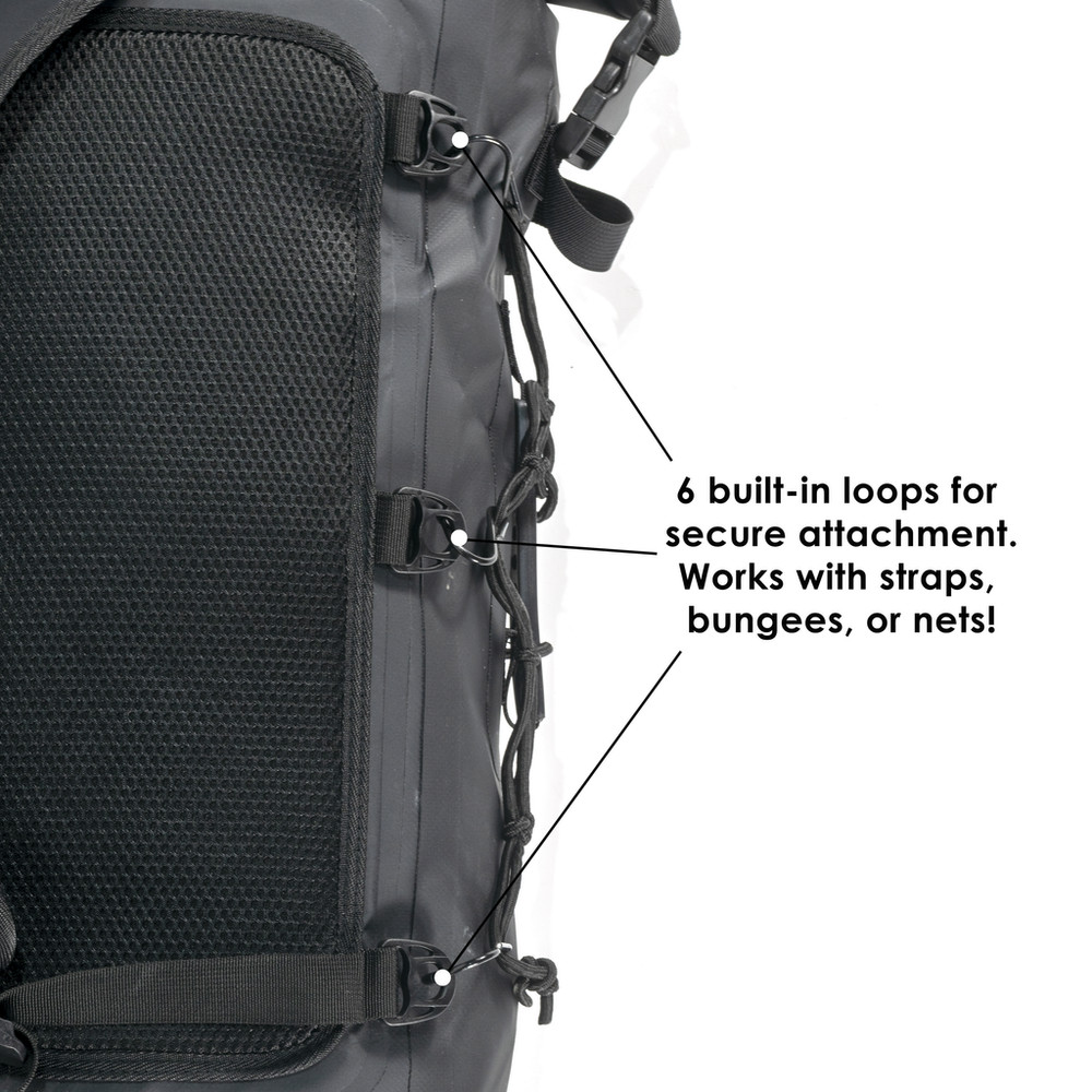 Waterproof 35L Motorcycle Backpack | Black Black LUG003B