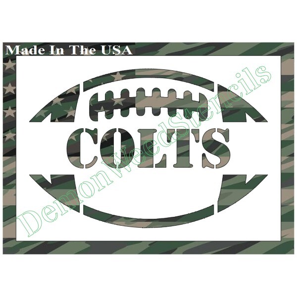 7"x10" Clear Plastic Stencil - Colts Football (SCA157) (.007")