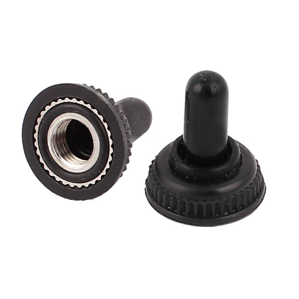 Mini 5mm Thread Switch Lever Waterproof Rubber Lid Black Start 2x