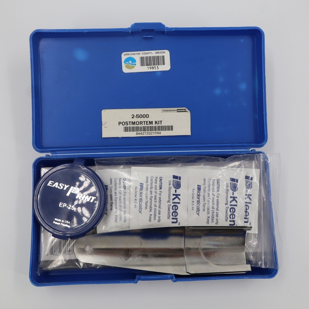 Lightning Powder 2-5000 Postmortem Fingerprint Kit Forensic Science Blue Case