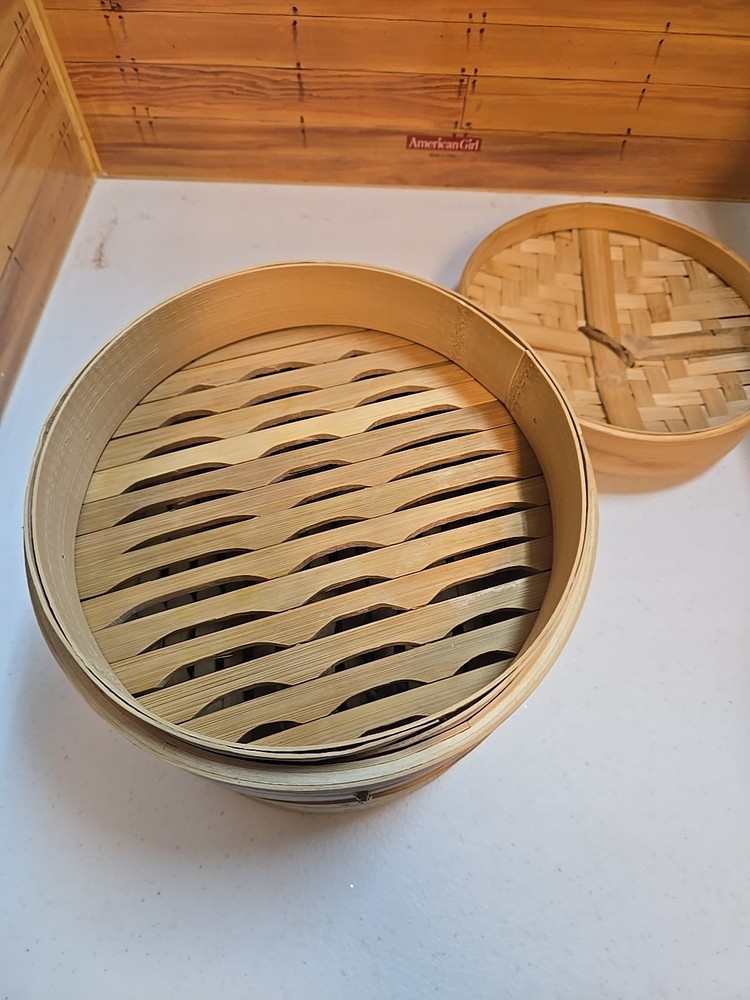 Three-Tiered Woven Bamboo/Ratan Steamer
