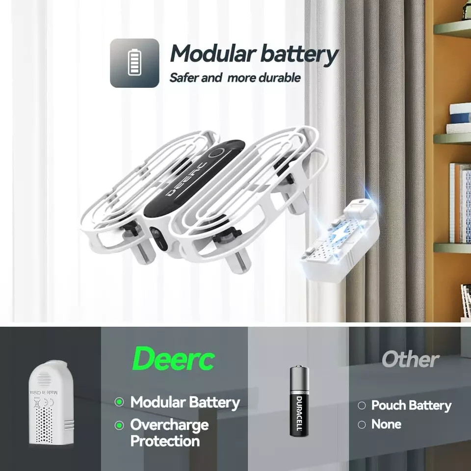 DEERC D11 Mini Drone Auto Hover Circle Fly 3 Speed Headless Mode 2 Batteries RTF