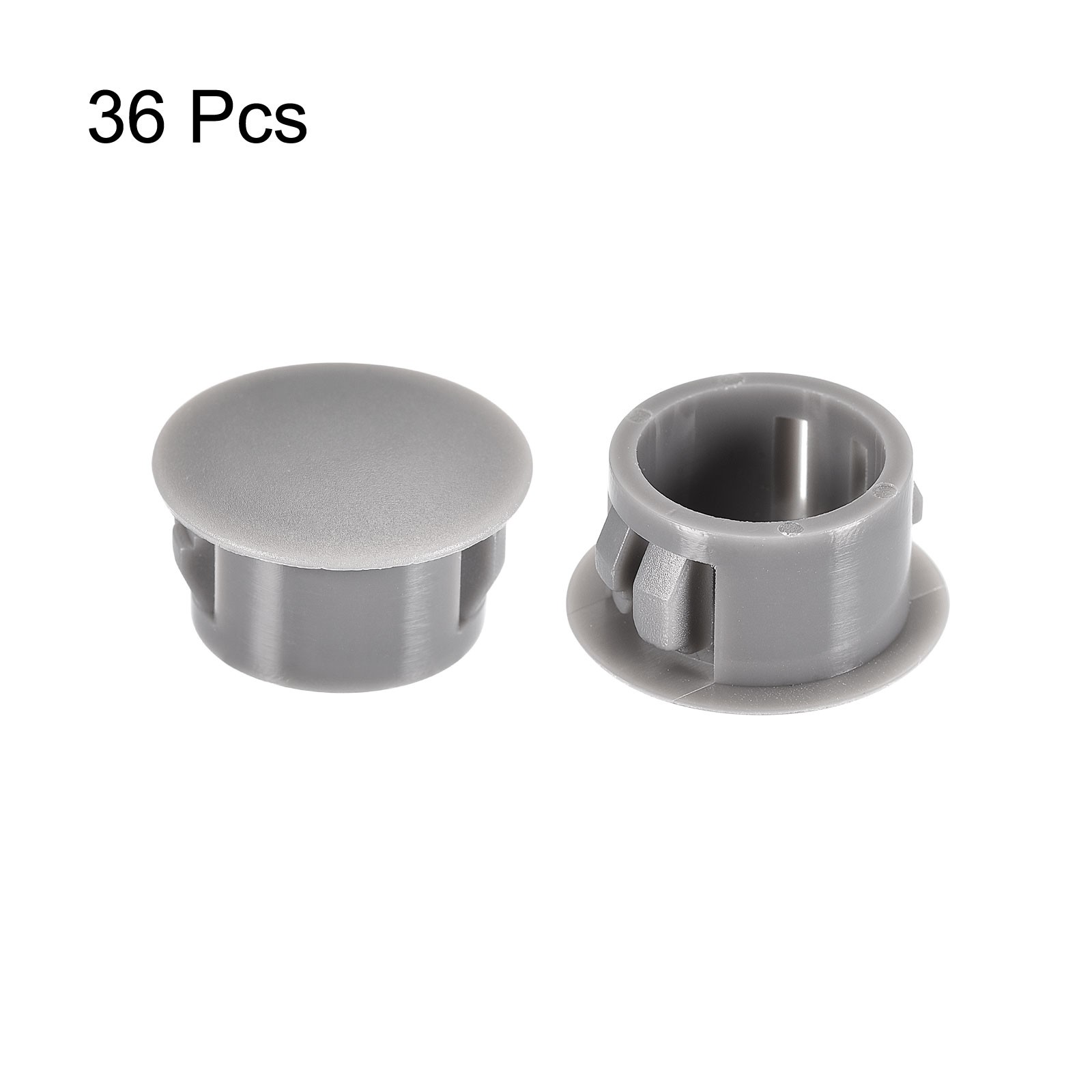 36Pcs 5/8" Plastic Hole Plugs Panel Flush Type Knockout Locking Plugs Gray