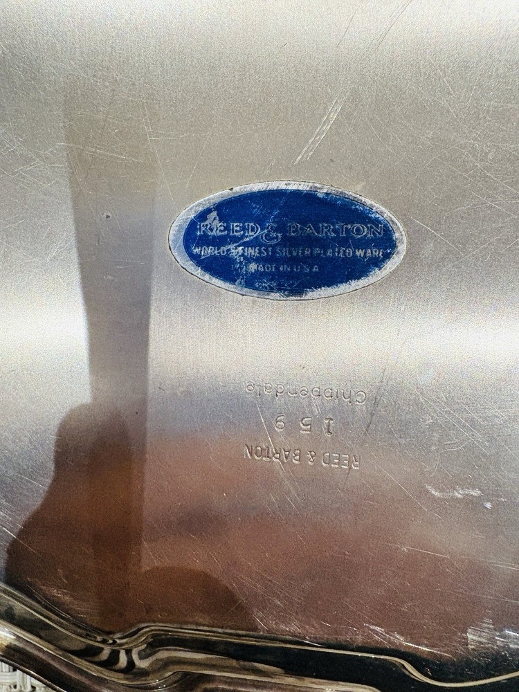 Reed & Barton Silverplate Chippendale Tray Engraved St. Patrick 14”