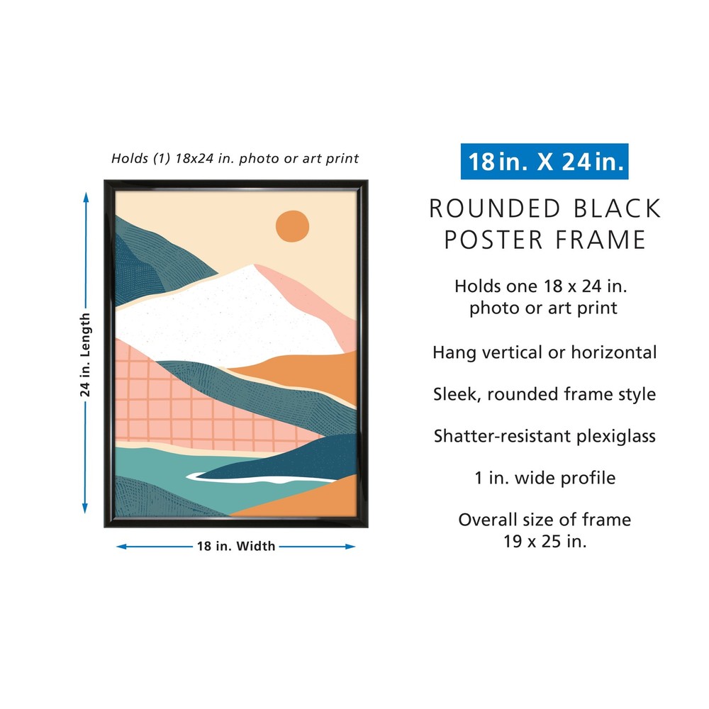 Mainstays 18x24 Rounded Black Poster Frame