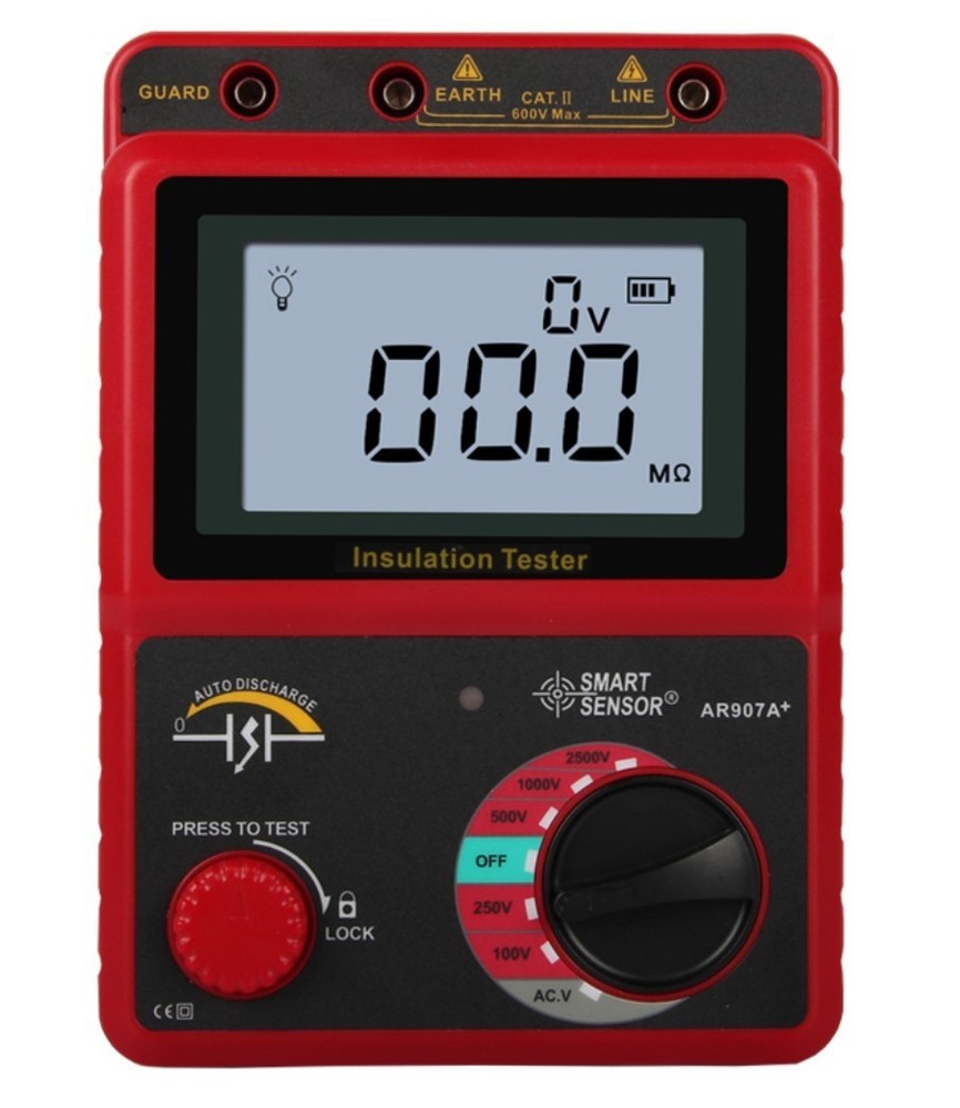 Megger Digital Voltage Insulation Meter Tester AR907A+  New- Smart Sensor