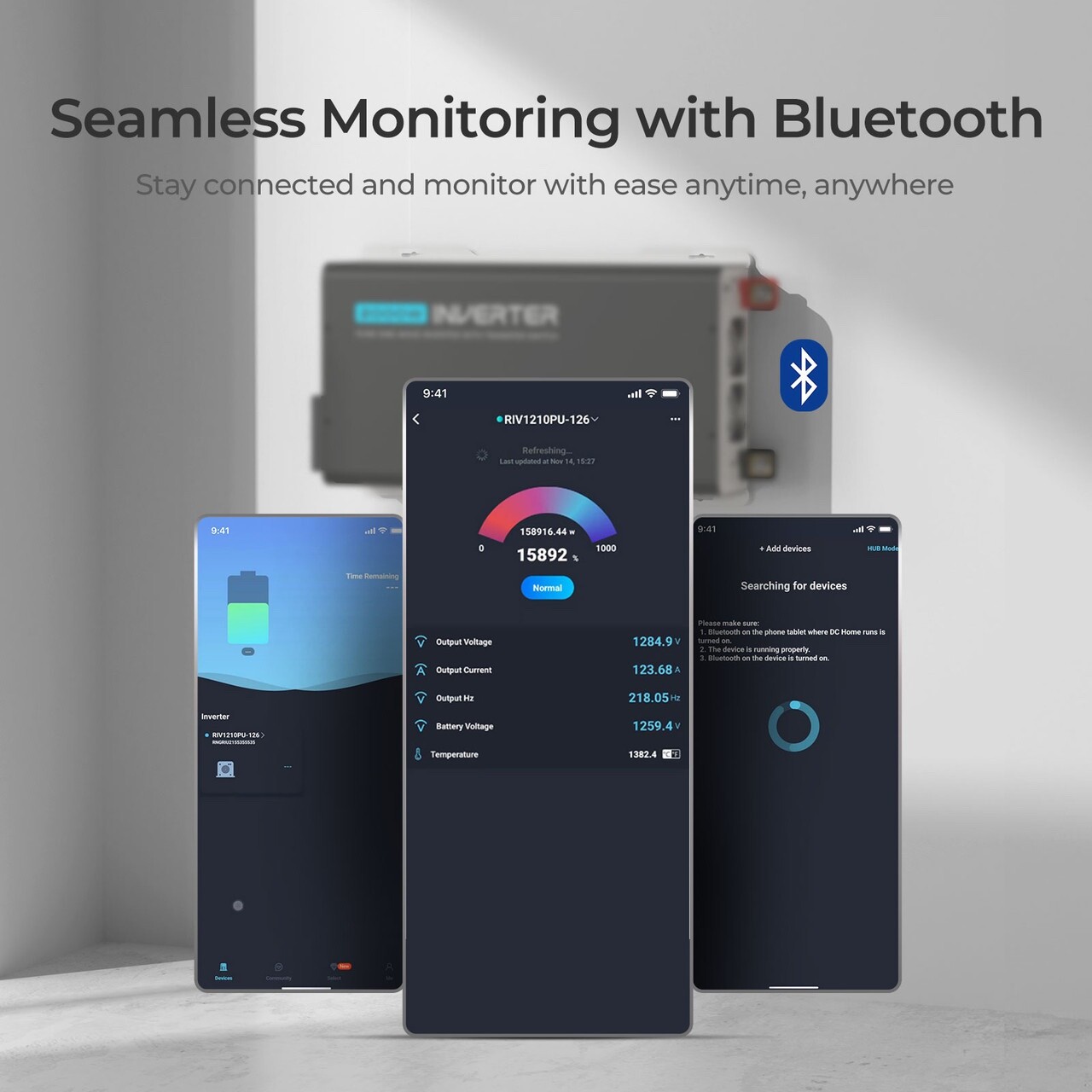 Renogy PUH 3000W Inverter with UPS Transfer Switch and Built-in Bluetooth