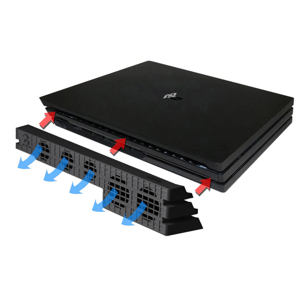 External USB Cooling Fan for PS4 Pro Gaming Console Black