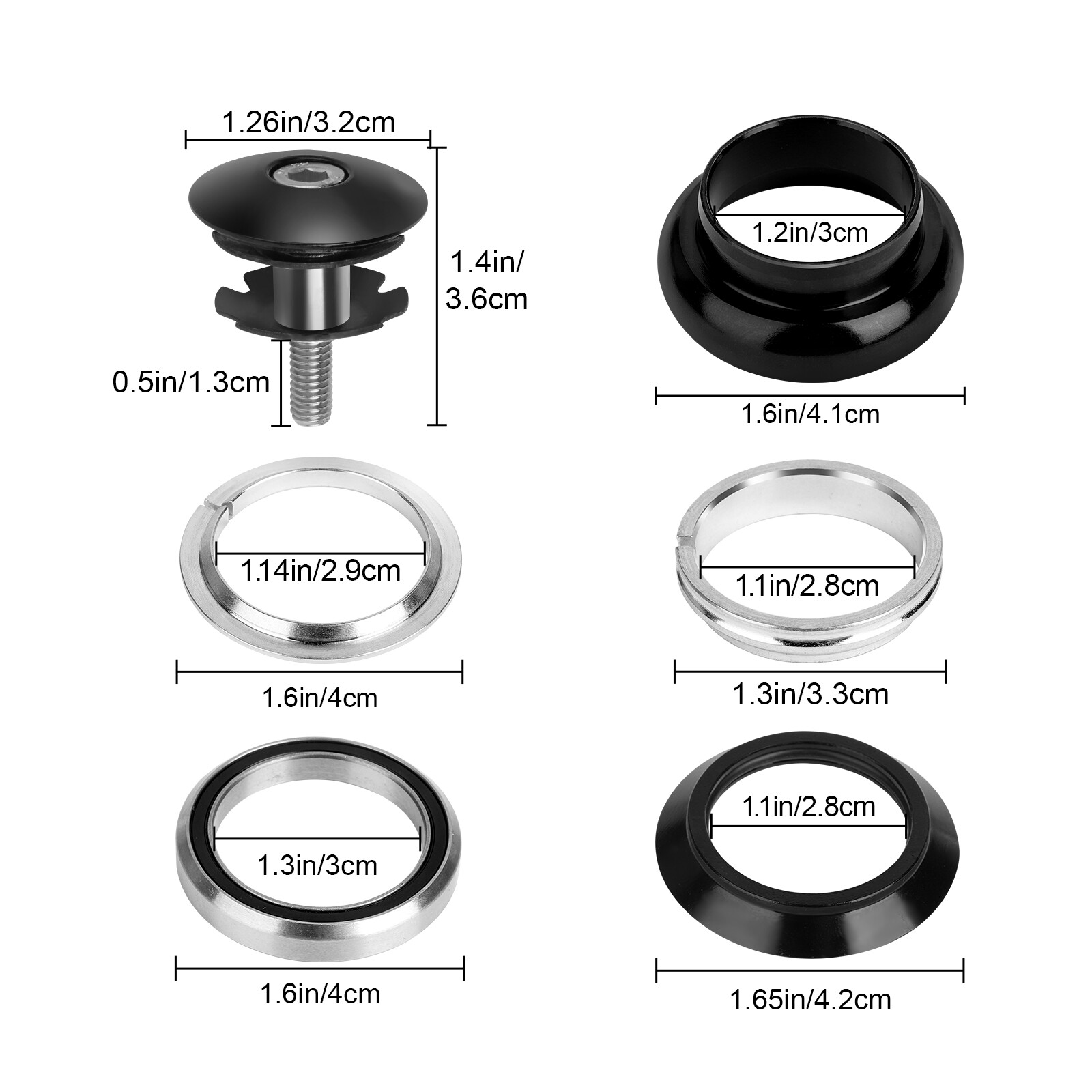 34mm 1-1/8" Threadless MTB Road Bike Bicycle Sealed External Bearing Headset Kit