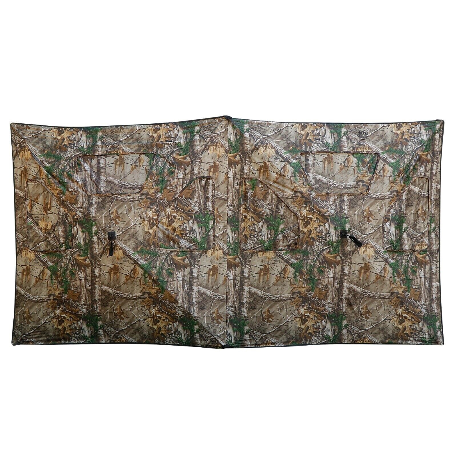 Turkey Hunting Blind Real Tree Camo Portable 2 Sided Hub Panel Stake Out Deer