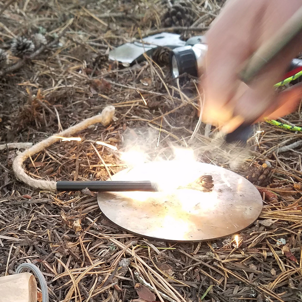 FireStorm-Plus Ferro Rod & Tinder - Firestarting Kit - Large 1/2" Diameter