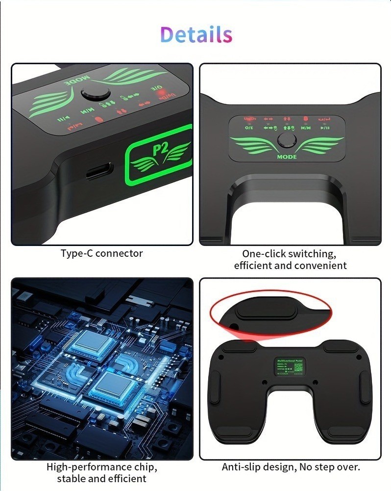 Multi-functional double foot pedal, page turner