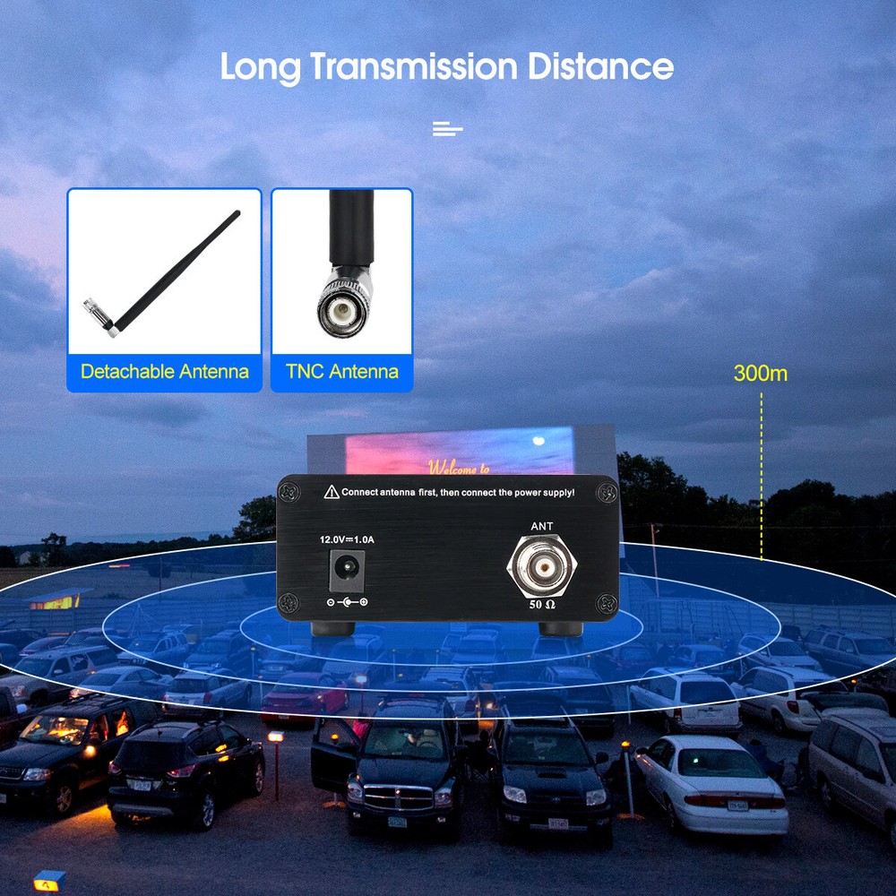 Retekess TR508 FM Transmitter Broadcast Stereo Radio Station Antenna Church US