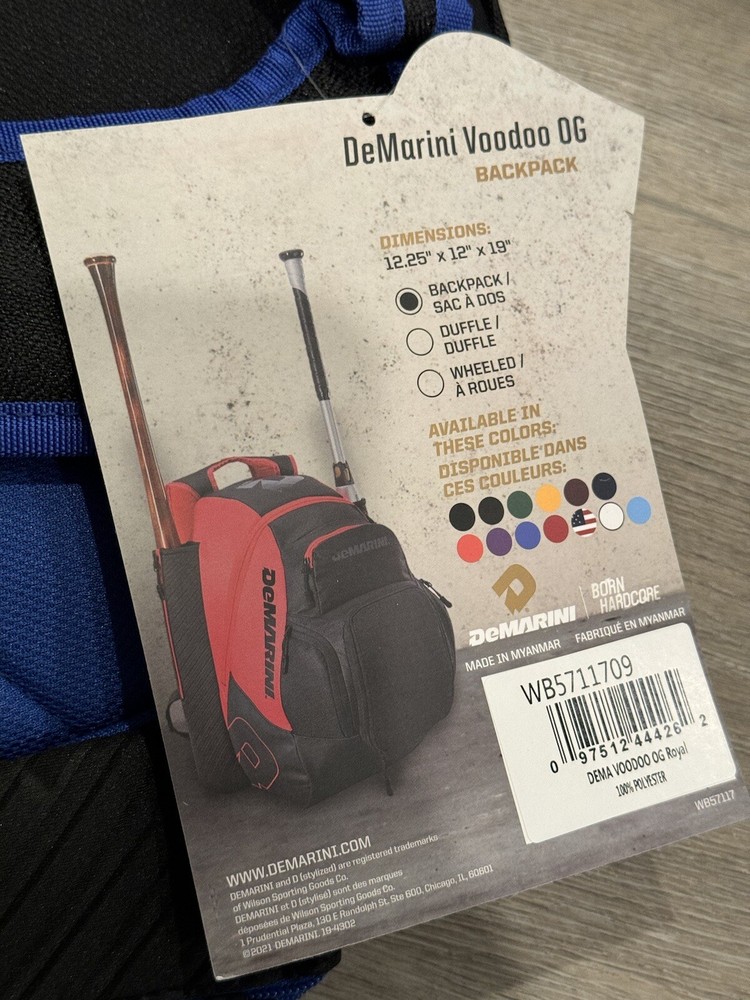 DeMarini Voodoo OG Baseball/Softball Backpack Bag - Royal