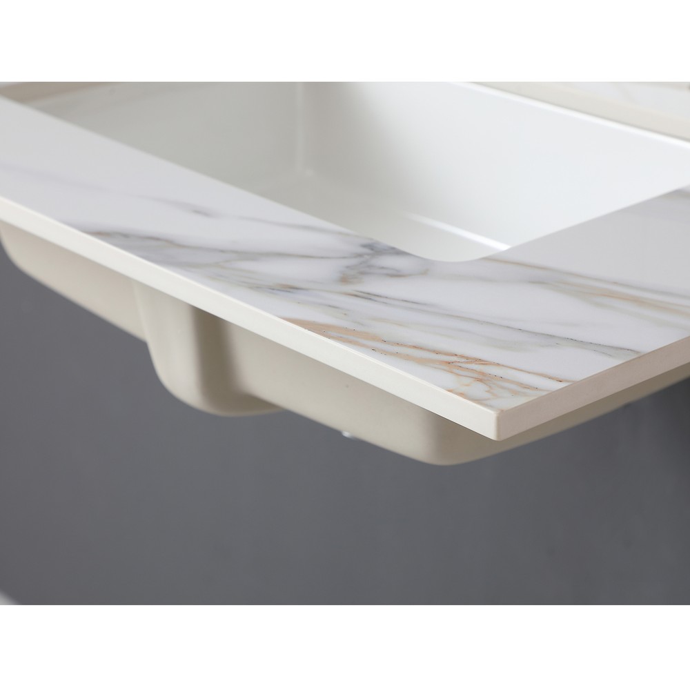 31Inch Marble Vanity Top Sintered Stone Undermount Rectangular Sink Backsplash