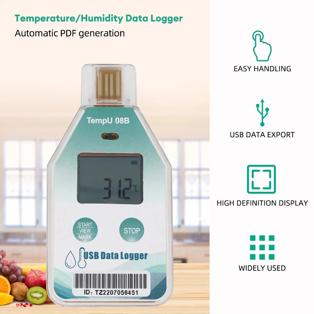 USB TempU08B High-Precision Temperature Humidity Data Logger 32000 Sets Recorder