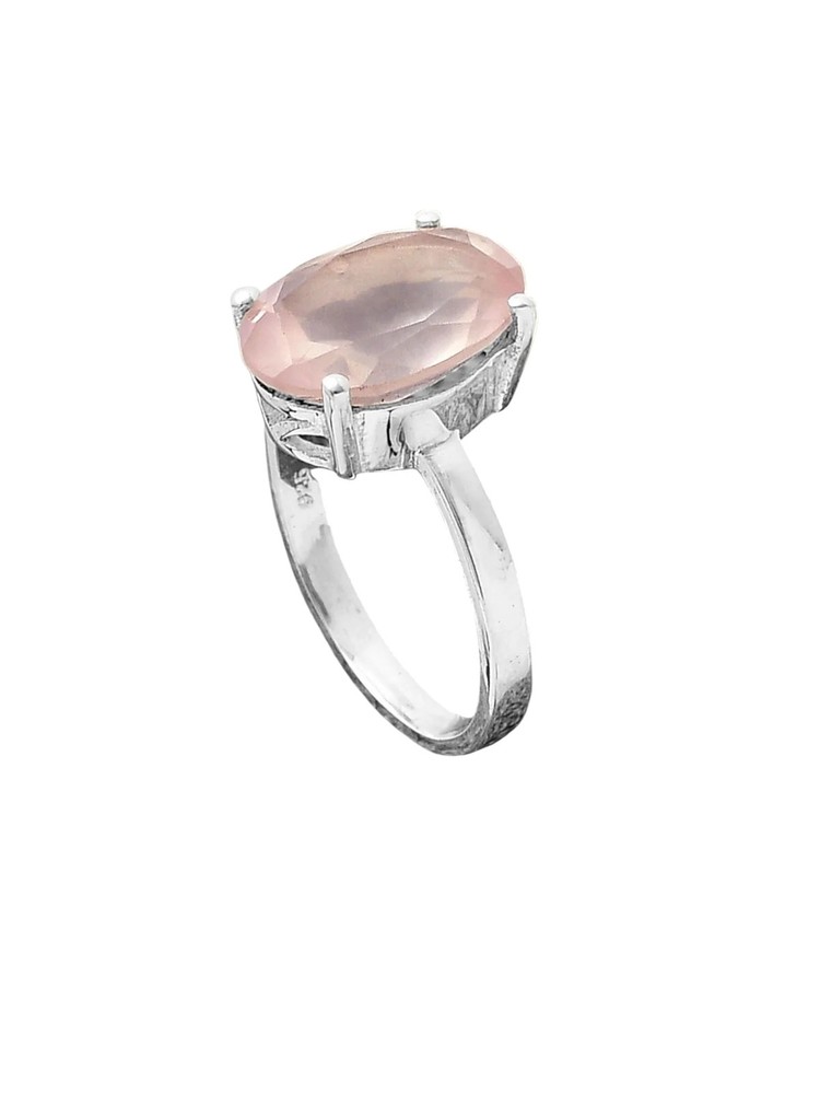 Rose Quartz Solid 925 Sterling Silver Ring 8