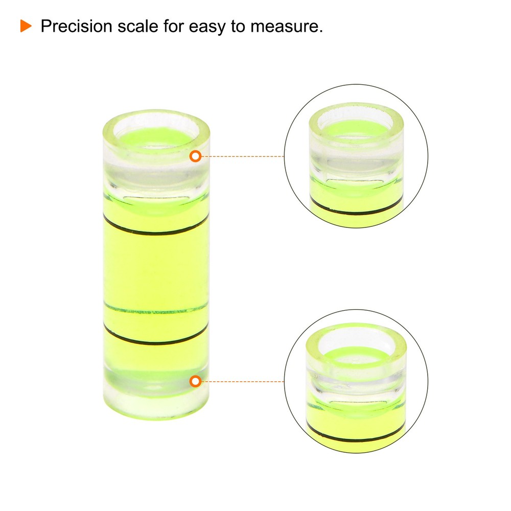 15pcs Small Cylindrical Bubble Level Vials 8x22mm Levels Measuring Tools