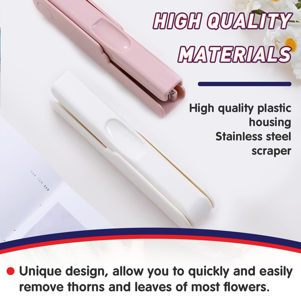 2 Pcs Rose Thorn Stripper Tool - Efficient Remover for 2, White, Pink