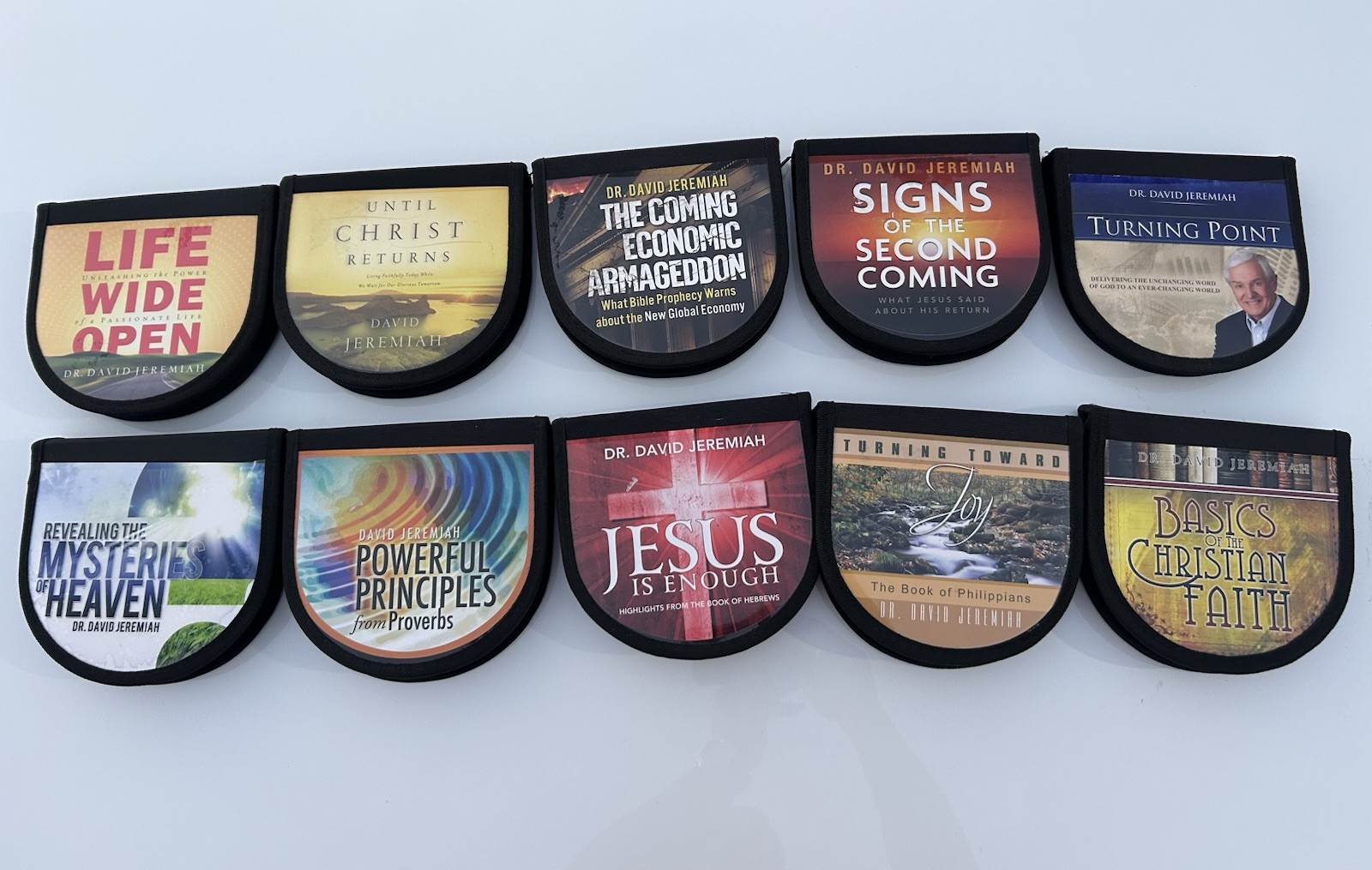 Dr. David Jeremiah Lot of 10 CDs Sermons and Teachings Series zippered cases