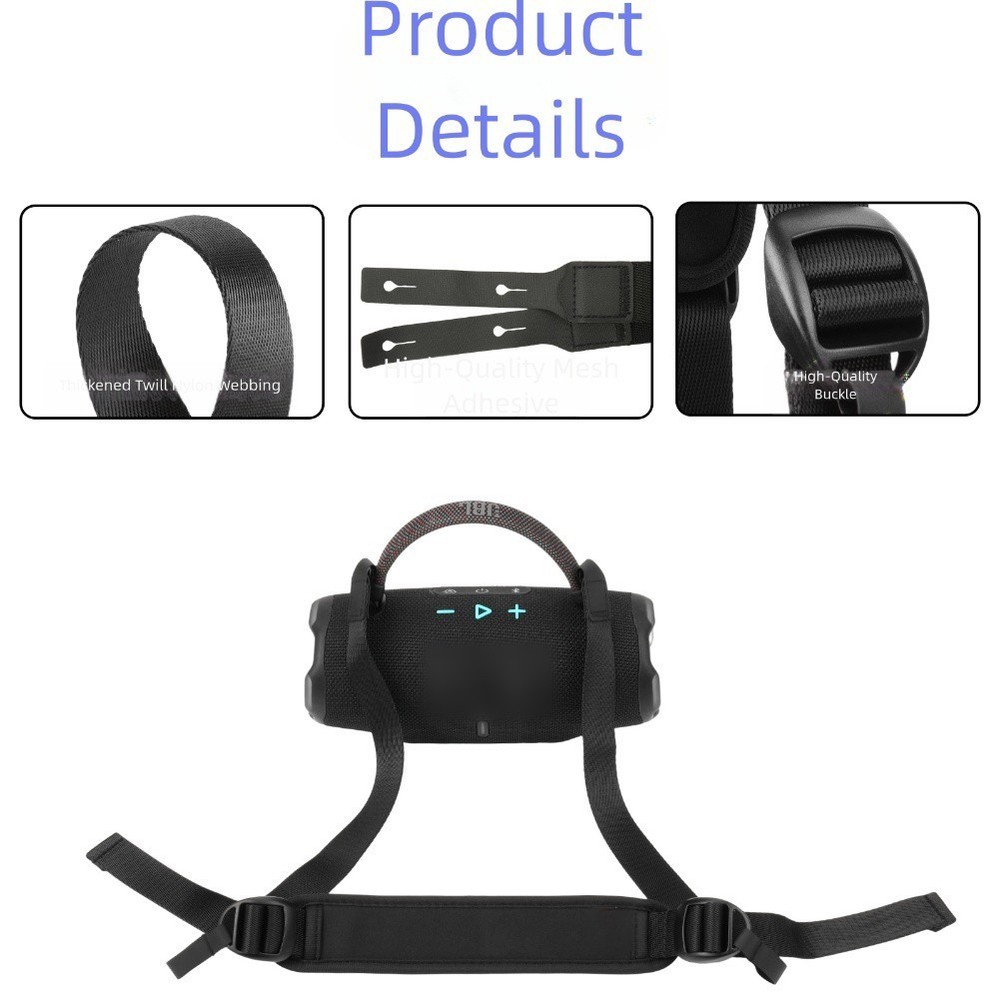 For JBL Charge 6 Compatible Nylon Shoulder Strap Replacement Black Style / New