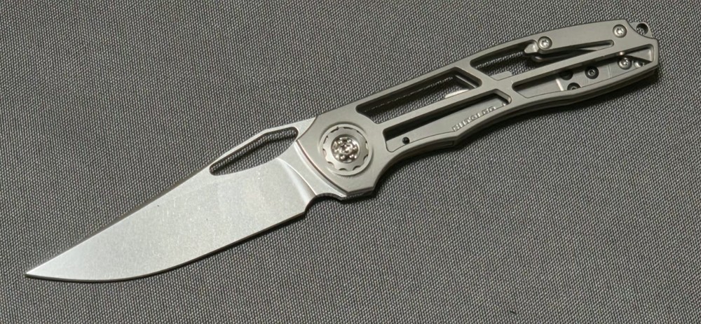Eutsler Custom Knives DUK - Skeletonized Ti, Windowed CPM-154 Blade, Insert Lock