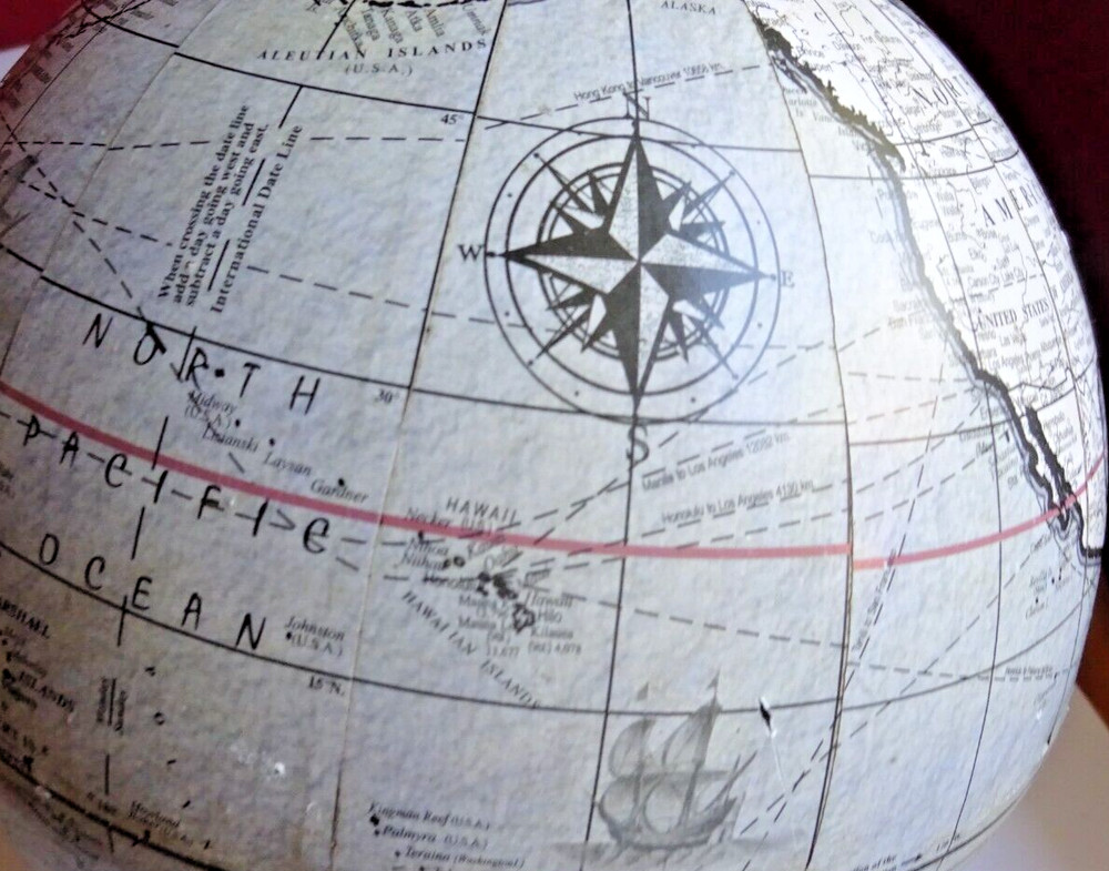 Globe on Marble Stand, 12" tall