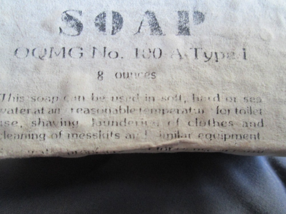 WW2 USGI Soap, Unopened paper wrapper soldiers personal item Type 1. 8 OZ bar