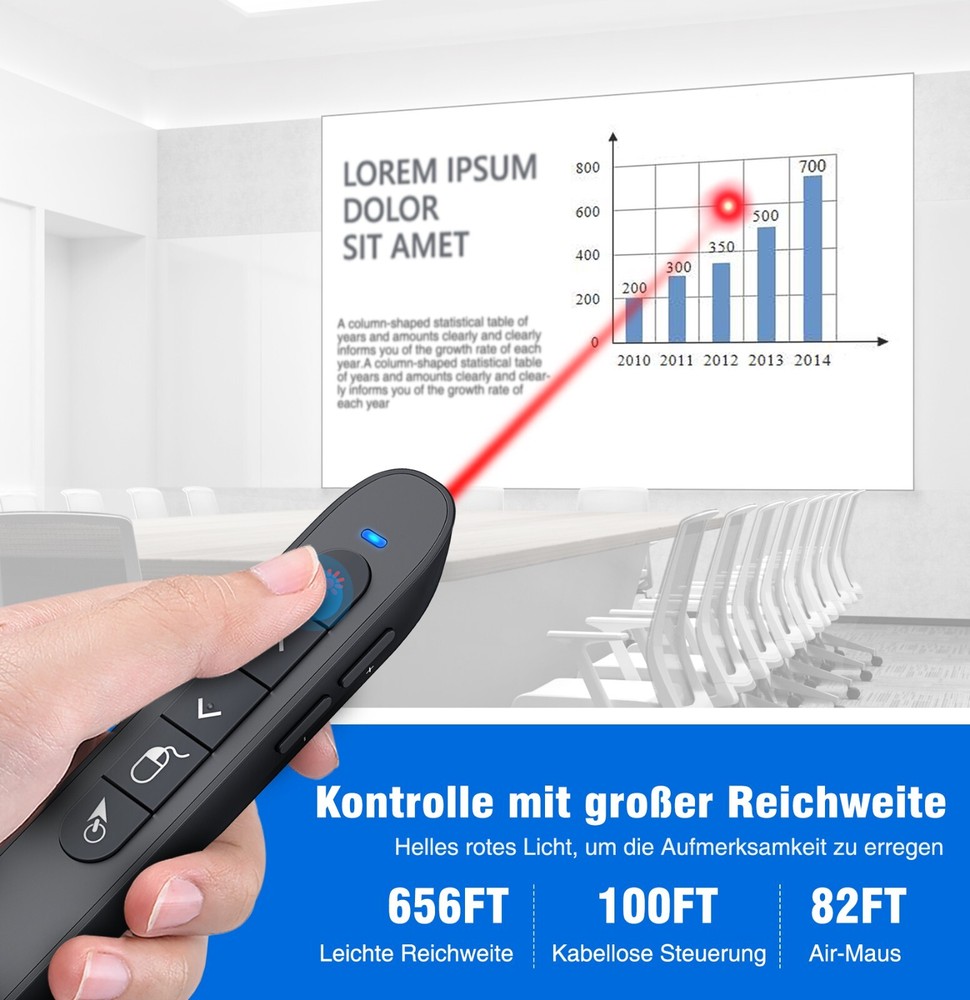 RF 2.4 GHz Presentation Clicker Wireless Presenter USB Powerpoint Clicker Remote