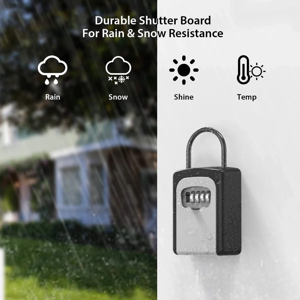 DURABLE STEEL Portable 4-Digit Combination Safe Lockbox with Removable Shackle