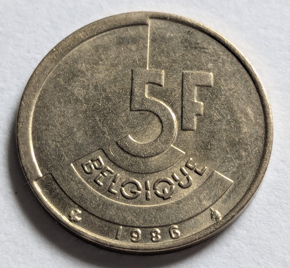 Belgium, 1986, 5 Francs