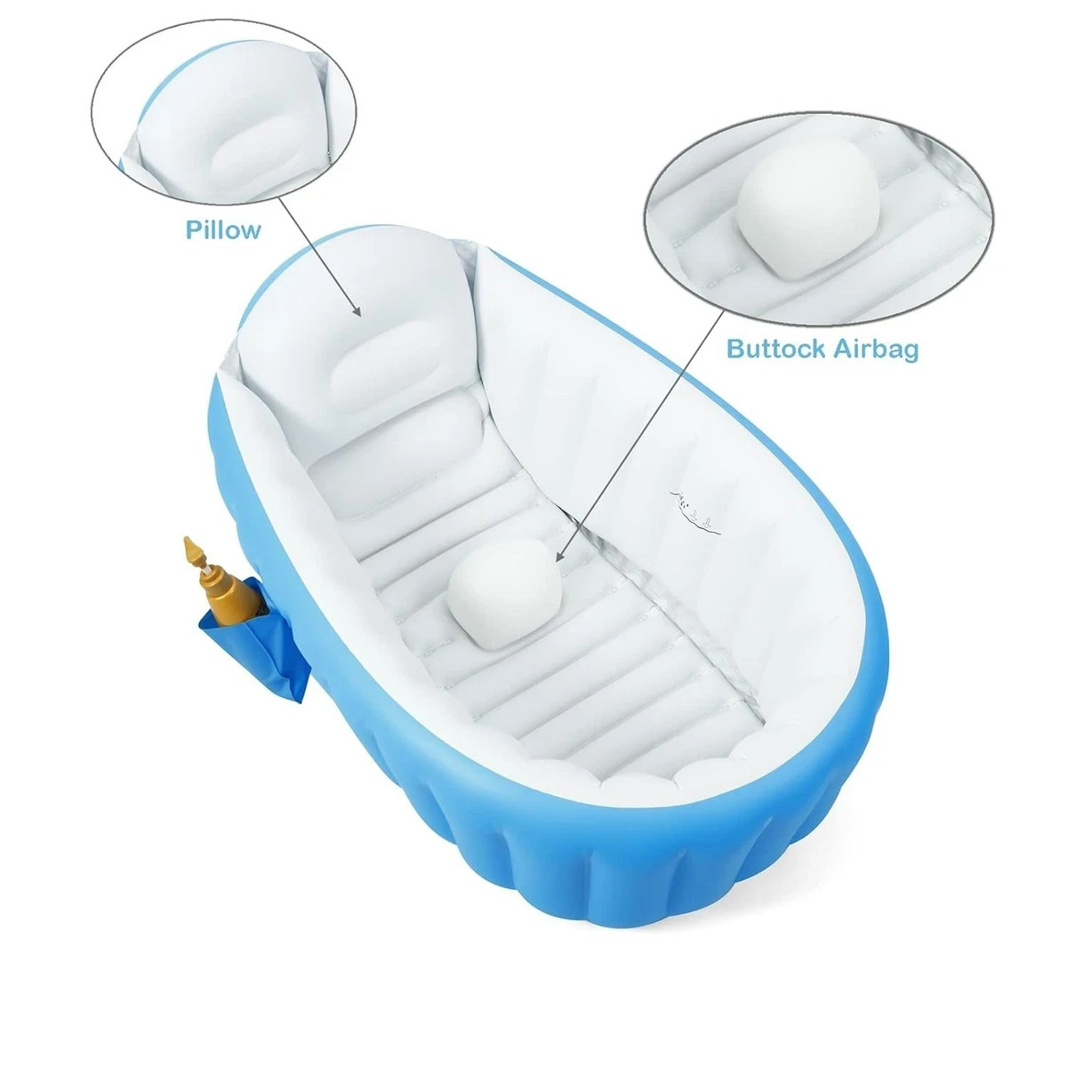 Baby Inflatable Bathtub, Portable Travel Baby Infant Bath Tub Toddler Bathtub...