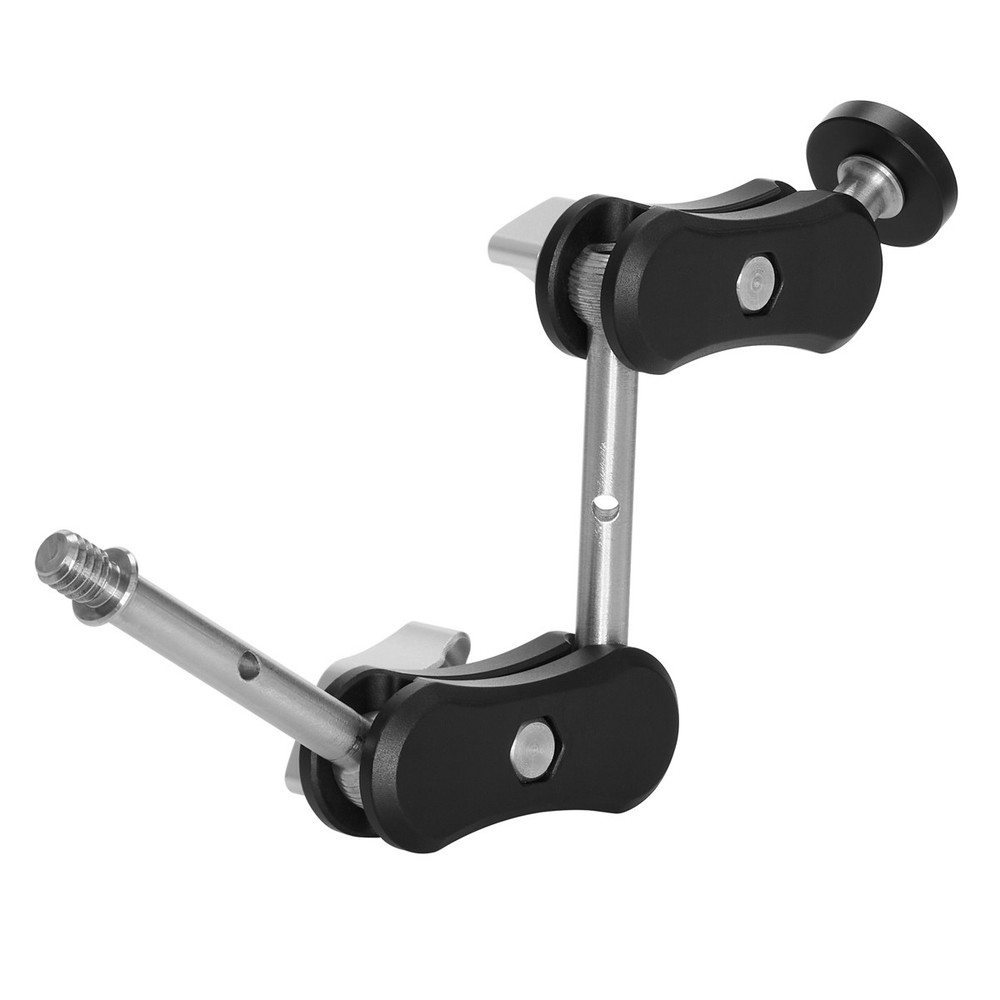 3Pod Adjustable Articulating Magic Arm with Double 1/4"x20 Threads, Black/Silver