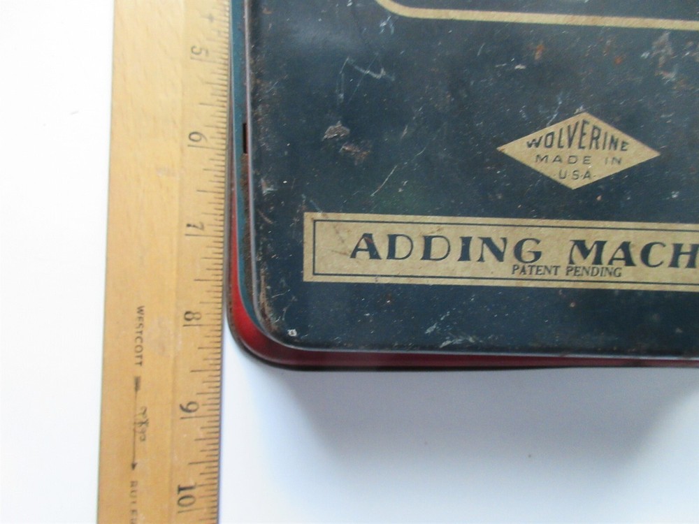 Vintage 1950s Wolverine Adding Machine Hand Pull Dial Metal Calculator