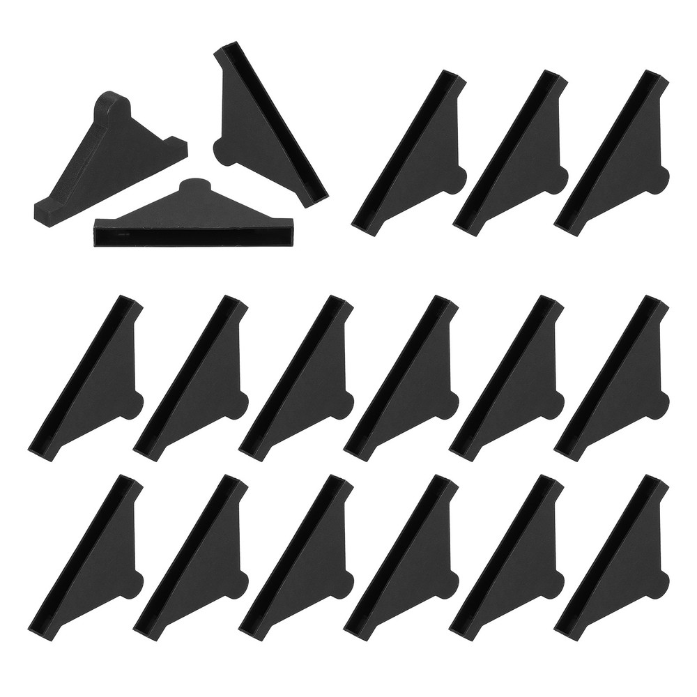 30Pcs 0.24x2in Plastic Rounded Corner Triangle Glass Corner Protector, Black