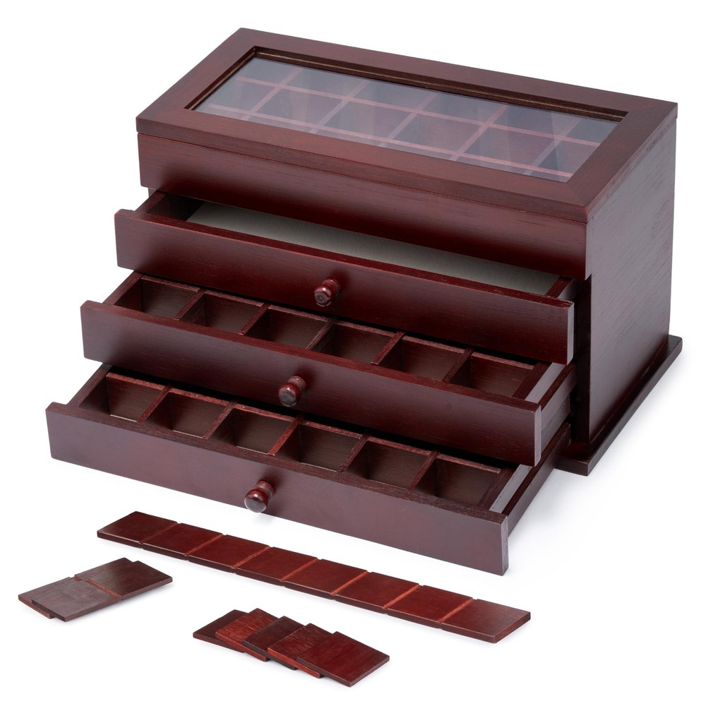 Adjustable Rock Display Case - Rock Collection Box - Crystal Storage Organize...