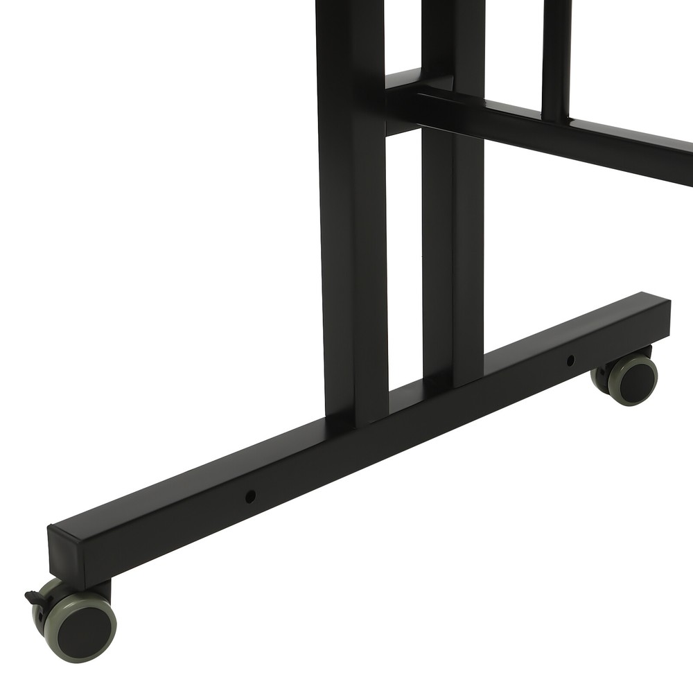 Rolling Laptop Desk Adjustable Height Computer Table Stand up Office Workstation