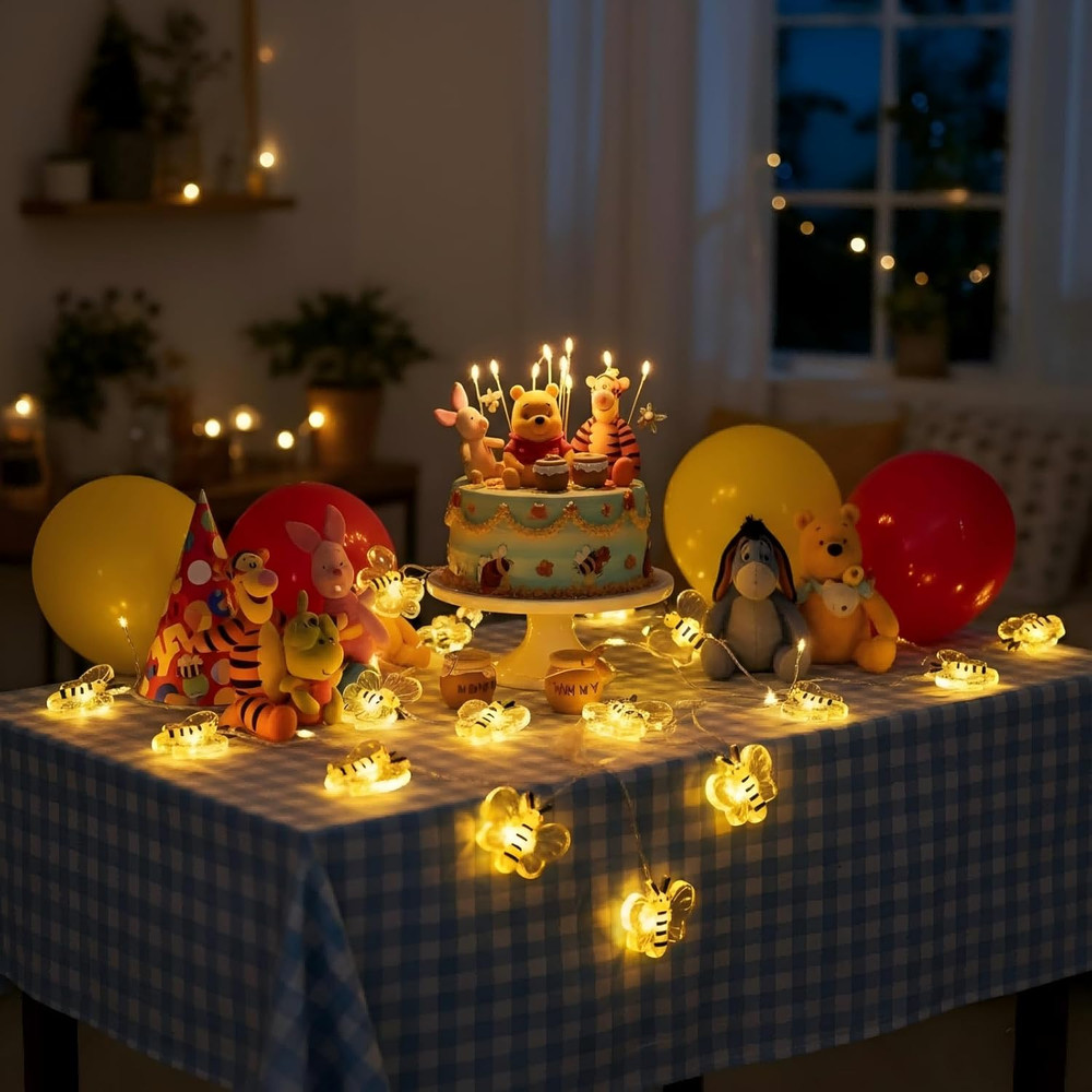 Bee Decor String Lights 10Ft String Light with 30Pcs Honeybee Shaped Led Bulb Ba