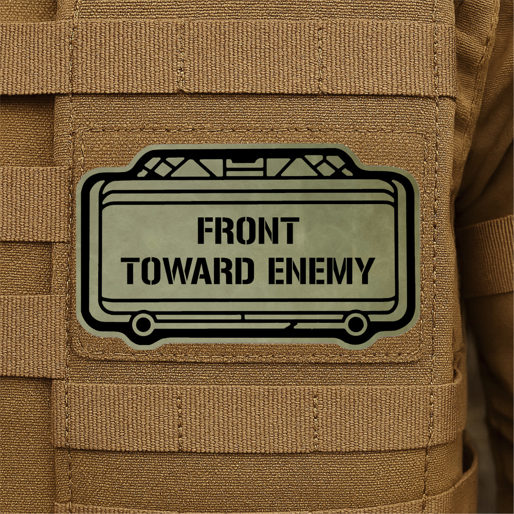 Claymore Mine Front Toward Enemy Funny Morale Patch, 1.8" x 3" - Hook & Loop