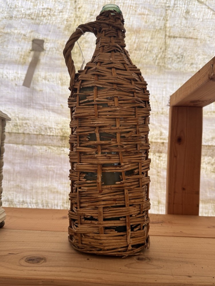 Vintage Wicker Wrapped Jug