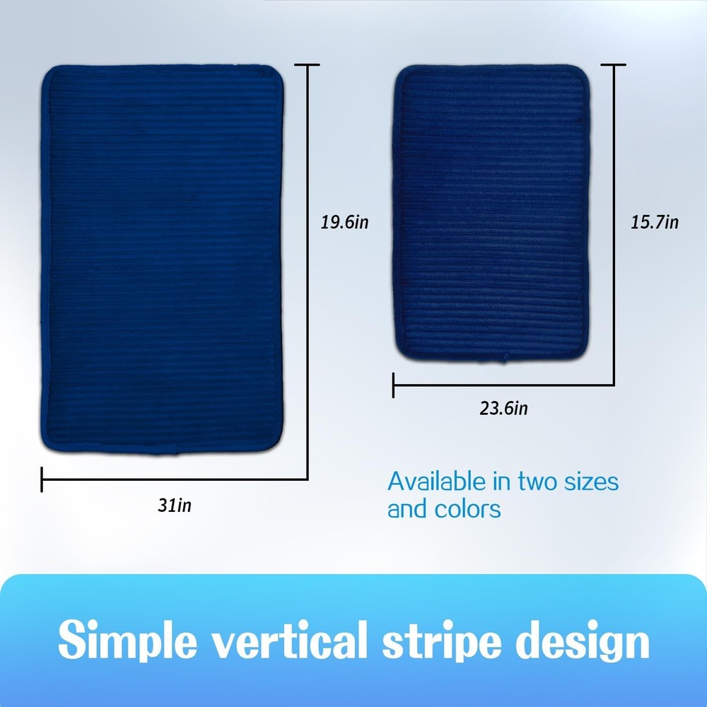 Memory Foam Bath Mat - Ultra 1'4 x 1'11 (Rectangular), Navy Blue