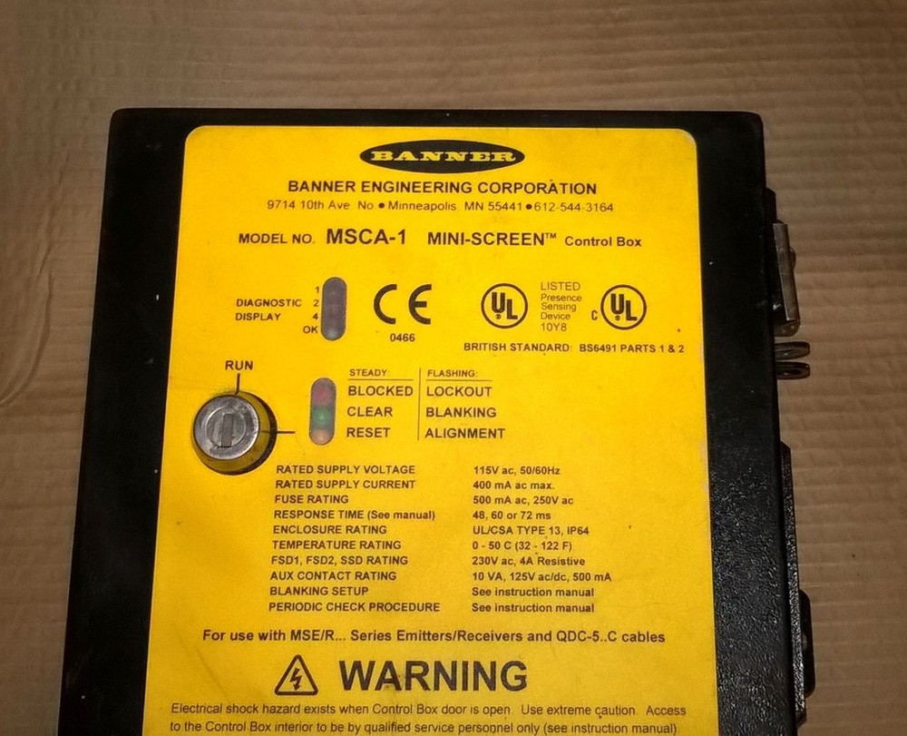 BANNER MSCA-1 MINI-SCREEN CONTROLLER BOX -USED