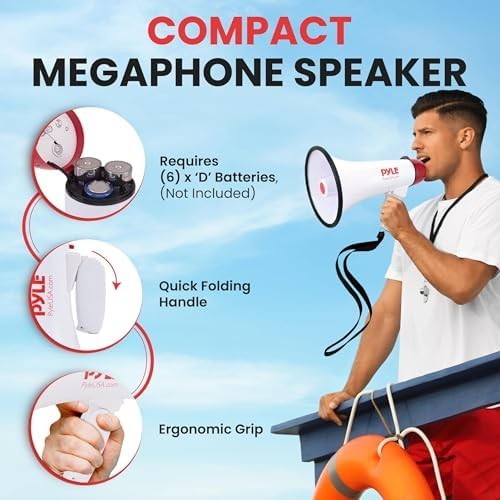 Professional megaphone 40 watt with handheld mic